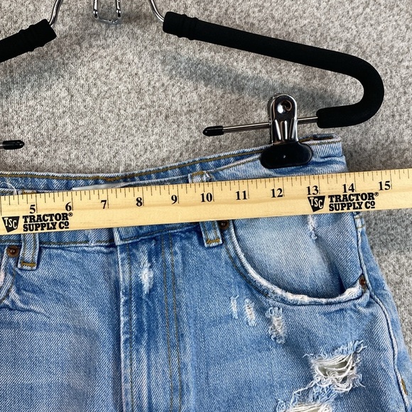 Zara The High Waist cut off shorts 100% cotton size 2 distressed y2k cowgirl - Picture 3 of 11
